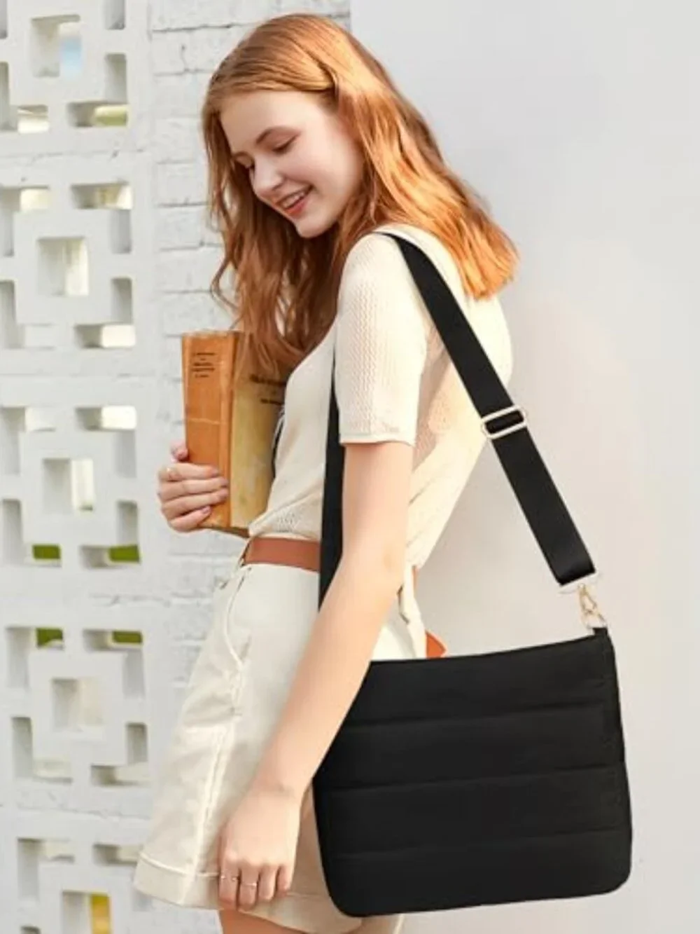 Lightweight Quilted Puffer Nylon Tote Hobo Crossbody Bag Shoulder Handbag Travel